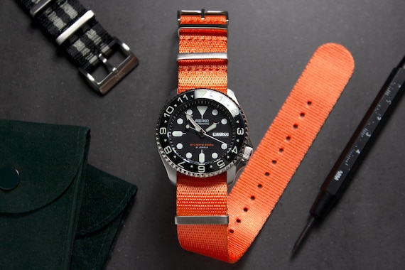 Premium Zest Orange Seatbelt One piece Watch Strap Orange 20mm 22mm Etsy Canada