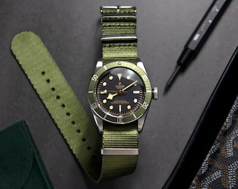 Military Green Seatbelt Watch Strap (20mm & 22mm)