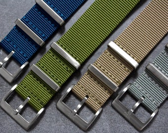 Traditional Tubular Collection - Green, Grey, Khaki, Blue, Watch Strap (20mm & 22mm)