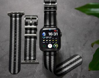 Bond Spectre Light Apple Watch Strap, Black & Grey