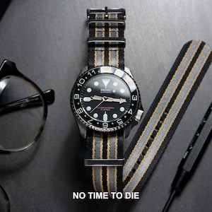 Premium Bond Kollektion No Time To Die, Spectre, Goldfinger, Uhrenarmbänder 20 mm & 22 mm No Time To Die