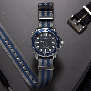 Premium Blue Grey Seatbelt Watch Strap, Blue Grey (20mm & 22mm)