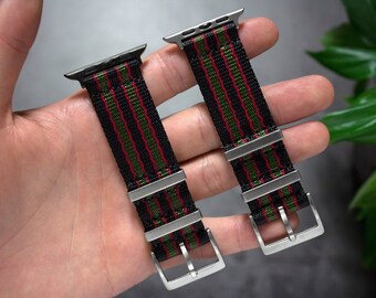 Bond Goldfinger, Apple Watch Strap, Black Green Red (series 1,