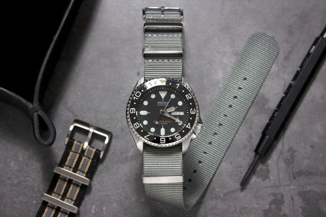 Correa tubular tradicional gris tormenta (20 mm y 22 mm) México