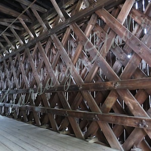 Contoocook Railroad Bridge, Side, New Hampshire, Oldest Covered Bridge in the world, 180dpi, Digital Photo