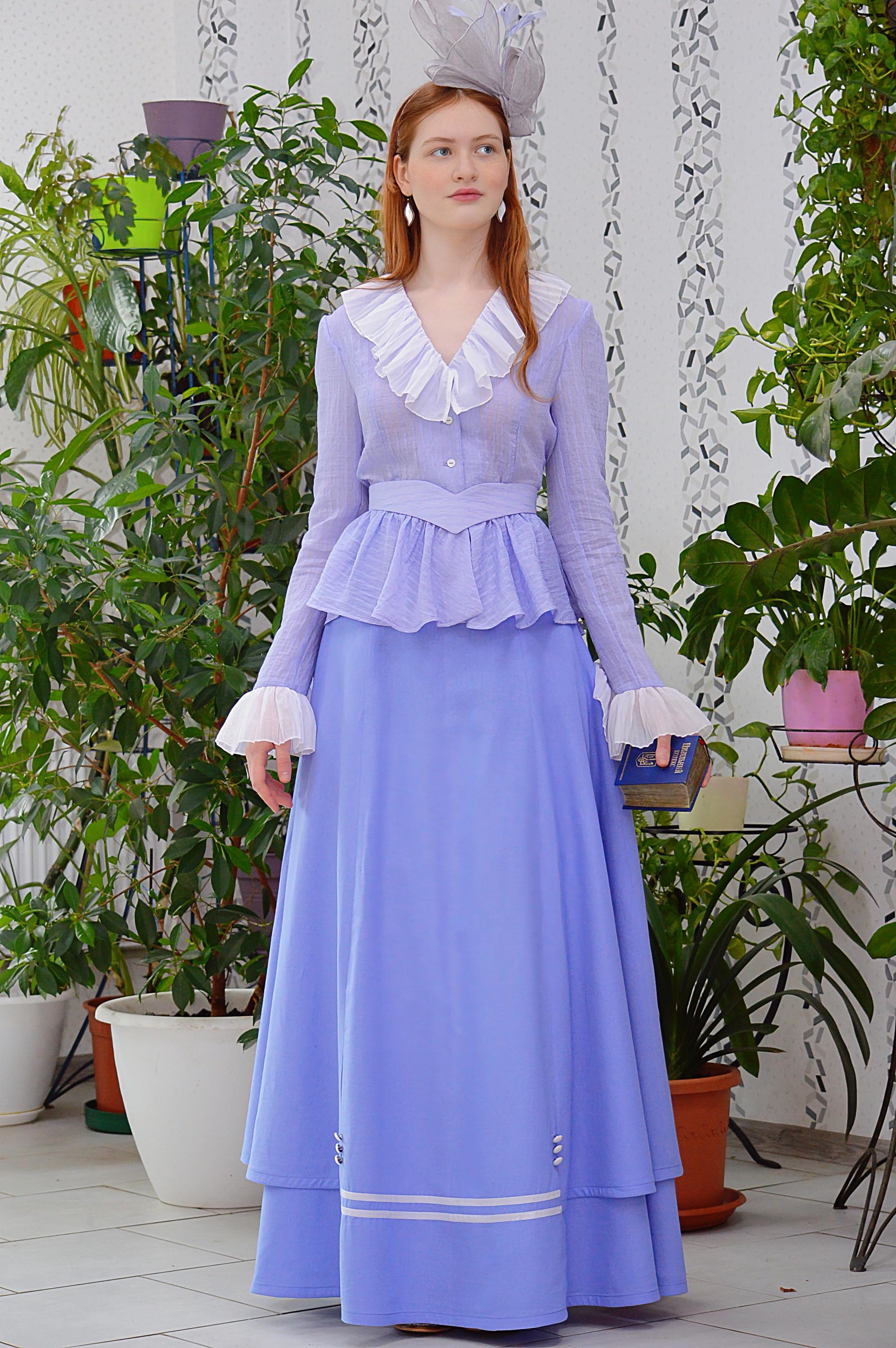 Lavender edwardian set or separate blouse and skirt