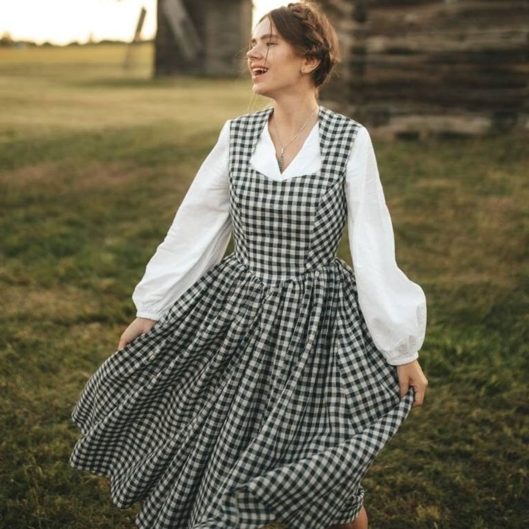 Quadretti Vichy Vestito Grembiule Zara Vestito Estivo A Quadri A