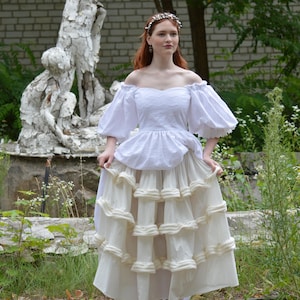 Cream edwardian puffy petticoat underskirt