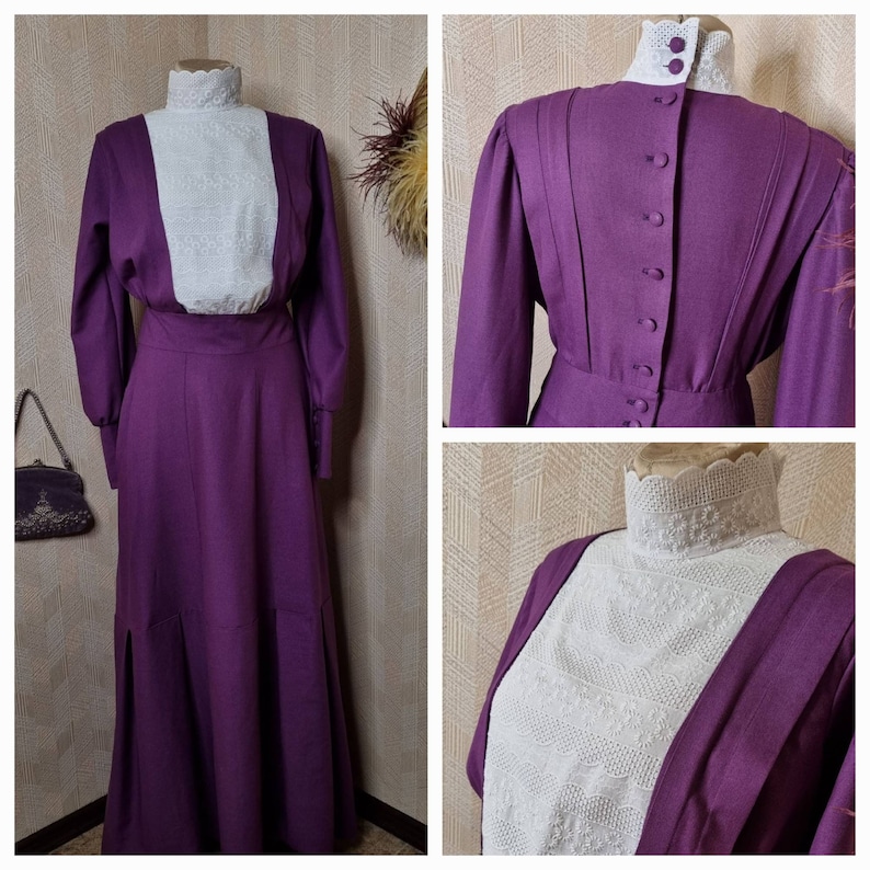 Edwardian Ladies Clothing – 1900, 1910s, Titanic Era     Edwadian tea dress Diana Barry suffragette gibson girl style 1900s walking skirt lace eyelet cotton linen cottagecore victorian dress  AT vintagedancer.com