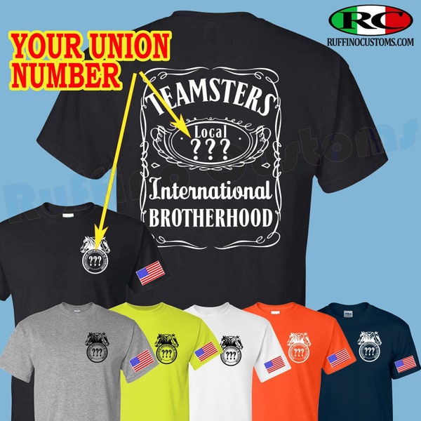 Teamster International Brotherhood Union T-Shirt, Union, Local Teamster T-Shirt, Gifts, Proud Union Worker, Custom, American Flag