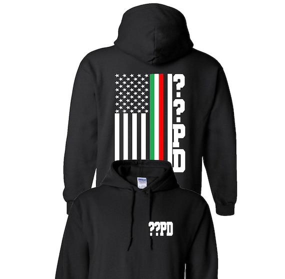 Custom Police Department Italian American Flag Hoodie NYPD PD