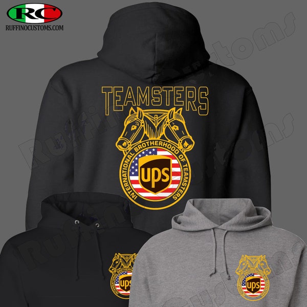 UPS Teamsters Union American Flag UPS Hoodie, Teamster Gifts, American Flag, Teamster Proud, Member, Contract * NEW