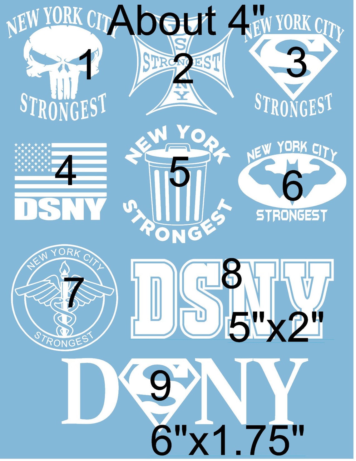 DSNY New York Strongest Department of Sanitation Decals Etsy
