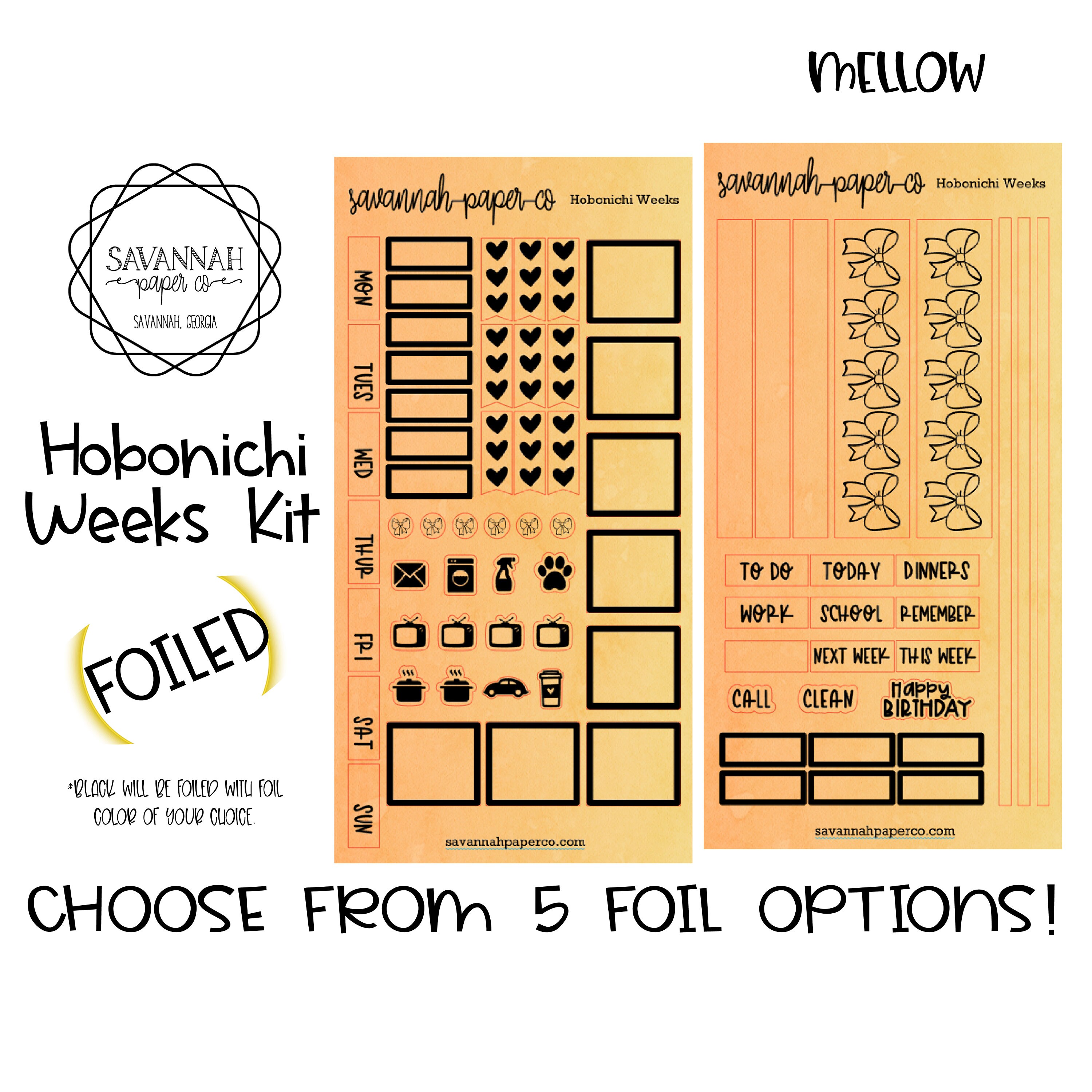 FOILED Mellow Hobonichi Weekly Kit / Full Kit / Hobo Weeks