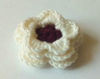 Crochet Flower PATTERN, Crochet Flower Applique, Crochet Flower with 3 Layers, crochet Flower 3D, Instant PDF Download