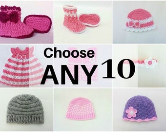 Crochet Pattern Bundle, Choisissez tous les 10 modèles