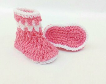 Modèle au crochet, chaussons bébé fille mignon, modèle de chaussures bébé, bottes bébé, modèle de chaussons au crochet pour bébé fille 0-3m, 3-6 mois, 6-9 mois