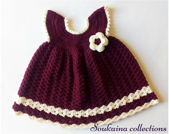 Crochet Baby Dress, Crochet Baby Dress Pattern, Crochet baby clothes, Baby dress 0-3m, Crochet Dress, Baby Girl clothes 0-3m/3-6m/6-9 months