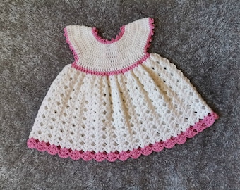 Crochet baby dress pattern, baby girl dress, crochet dress 0-12 mos, Digital download only.