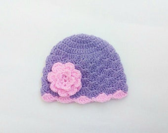 Crochet Hat, Crochet Hat Pattern, beanie  0-3, 3-6, 6-12m