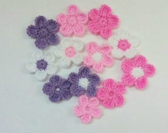 Motif de fleur au crochet, applique de fleur, fleur au crochet facile, décor au crochet, fleur pour bandeaux, pour pinces à cheveux, cadeaux