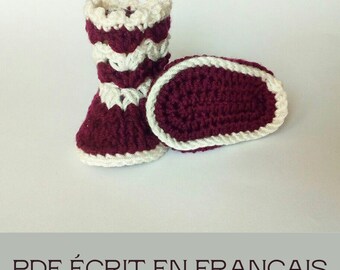 Chaussons Au Crochet pour bébés, Les Chaussons De La Petite Princesse Sara, 0-3 mois, Modèle De Crochet PDF Ecrit En Français