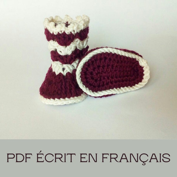 Chaussons Au Crochet pour bébés, Les Chaussons De La Petite Princesse Sara, 0-3 mois, Modèle De Crochet PDF Ecrit En Français