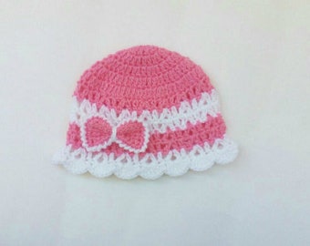 Crochet Pattern, Crochet Baby Girl Hat Pattern, Crochet Baby Hat, Newborn Girl Hat, Crochet Baby, Crochet Hat Bow 0-3m/3-6m/6-9 month, kids