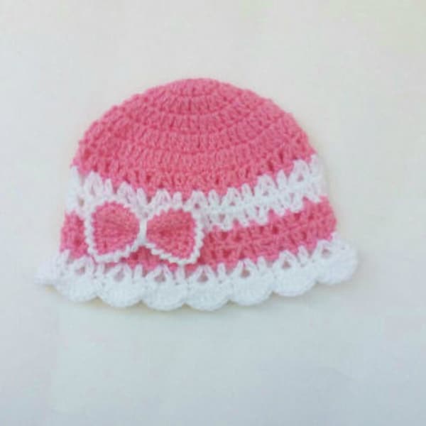 Crochet Pattern, Crochet Baby Girl Hat Pattern, Crochet Baby Hat, Newborn Girl Hat, Crochet Baby, Crochet Hat Bow 0-3m/3-6m/6-9 month, kids