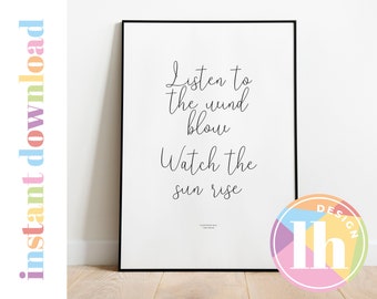 Fleetwood Mac Poster Listen to the Wind Blow Print Physical Print Music Lyric Giclee