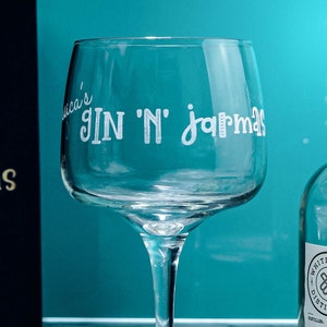 Personalised Gin &#39;N&#39; Jarmas Glass a Perfect Gift for Him Her Birthday Mother&#39;s Day Father&#39;s Day Or Christmas