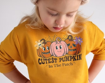 The Cutest Pumpkin In the Patch Halloween Jumper Sweater Childrens Sweatshirt Childrens Clothing