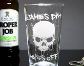 Personalised Skull Beer, Cider, Ale Glass, Great Birthday, Father 39 s Day, Christmas Gift. Complete with gift Box