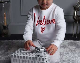 I Believe Christmas Jumper For Both Kids & Adults Fashion Sweatshirt For The Festive Season