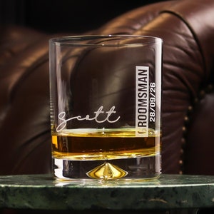 Groomsman, Groomsmen, Best Man, Usher Gifts Personalised Heavy Glass Tumbler OMG10-JL27
