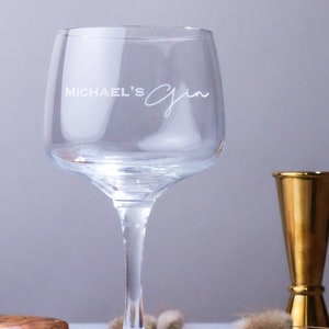 Personalised Gin Glass With Gift Box Perfect Gift for Him Her Birthday Mother&#39;s Day Father&#39;s Day Or Christmas