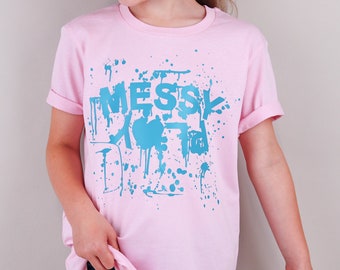 Messy Play Slogan T-Shirt For Kids Fashion Top For The Summer Season