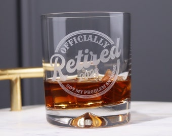 Cheers To Retirement Heavy Tumbler Whisky Glass | Retirement Gift Idea | Whisky Tasting | Gift Ideas For Him Or Her | Dad's Special Glass