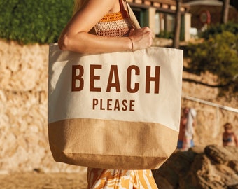 Sac fourre-tout Beach Please pour les vacances, Essentiel pour l'été, Anniversaire, Idée cadeau pour la fête des Mères, Sacs fourre-tout