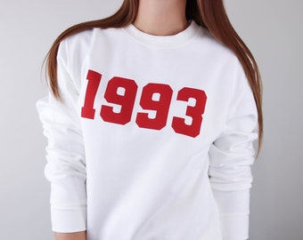 Personalised College Style Sweatshirt Great Fashion Gift Ideas For Her This Christmas With Year Of Your Choice