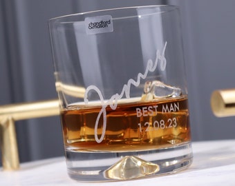 Groomsman, Groomsmen, Best Man, Usher Gifts Personalised Heavy Glass Tumbler OMG1-JL27