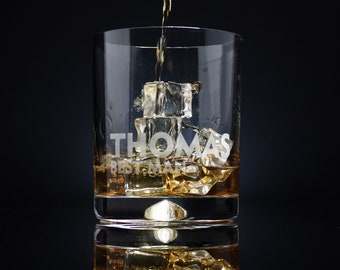 Luxury Groomsman, Groomsmen, Best Man, Usher Gifts Personalised Heavy Glass Tumbler, Whiskey Gift