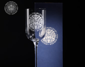 Coronation King Charles III Gifts Wine Glass With Offical Emblem For Memorabilia Souviner