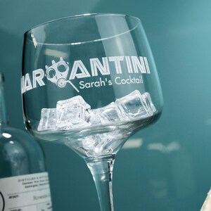 Personalised Quarantini Glass a Perfect Gift for Him Her Birthday Mother&#39;s Day Father&#39;s Day Or Christmas