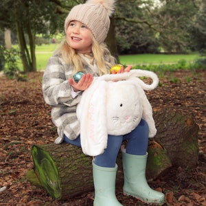 Easter Basket Personalised Super Soft Easter Bunny Cute Kids Egg Hunt Bag