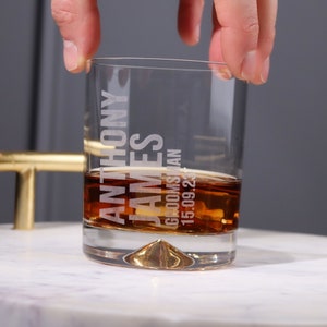 Groomsman, Groomsmen, Usher Gifts Personalised Heavy Tumbler Whiskey Glass | Best Man Gift Ideas | Bold Design