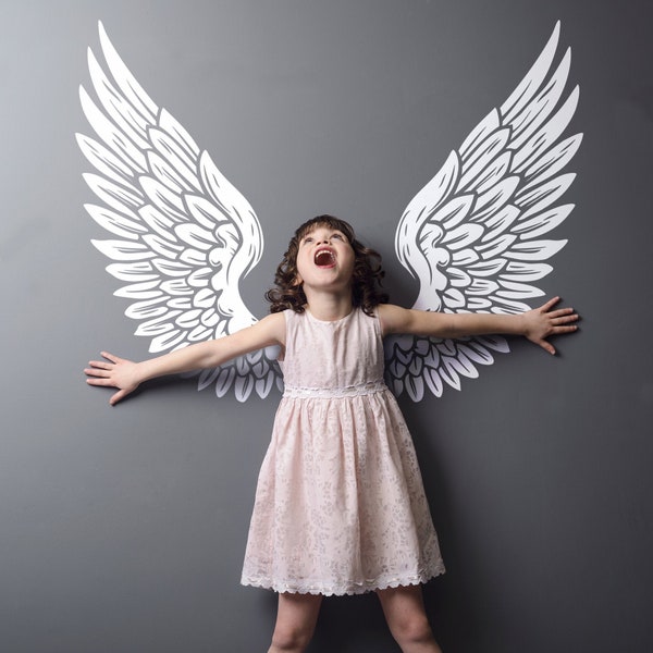 Child's Room Vinyl Wall Stickers, Wall Print, Wall Decal, Home Décor, Angel Wings Design