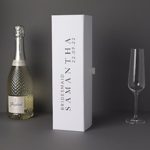 Bridesmaid Proposal Wine Boxes, Present Wine, Prosecco or Champagn Personalised Gift Box, BOX ONLY. Complete with Message on A Plaque Inside