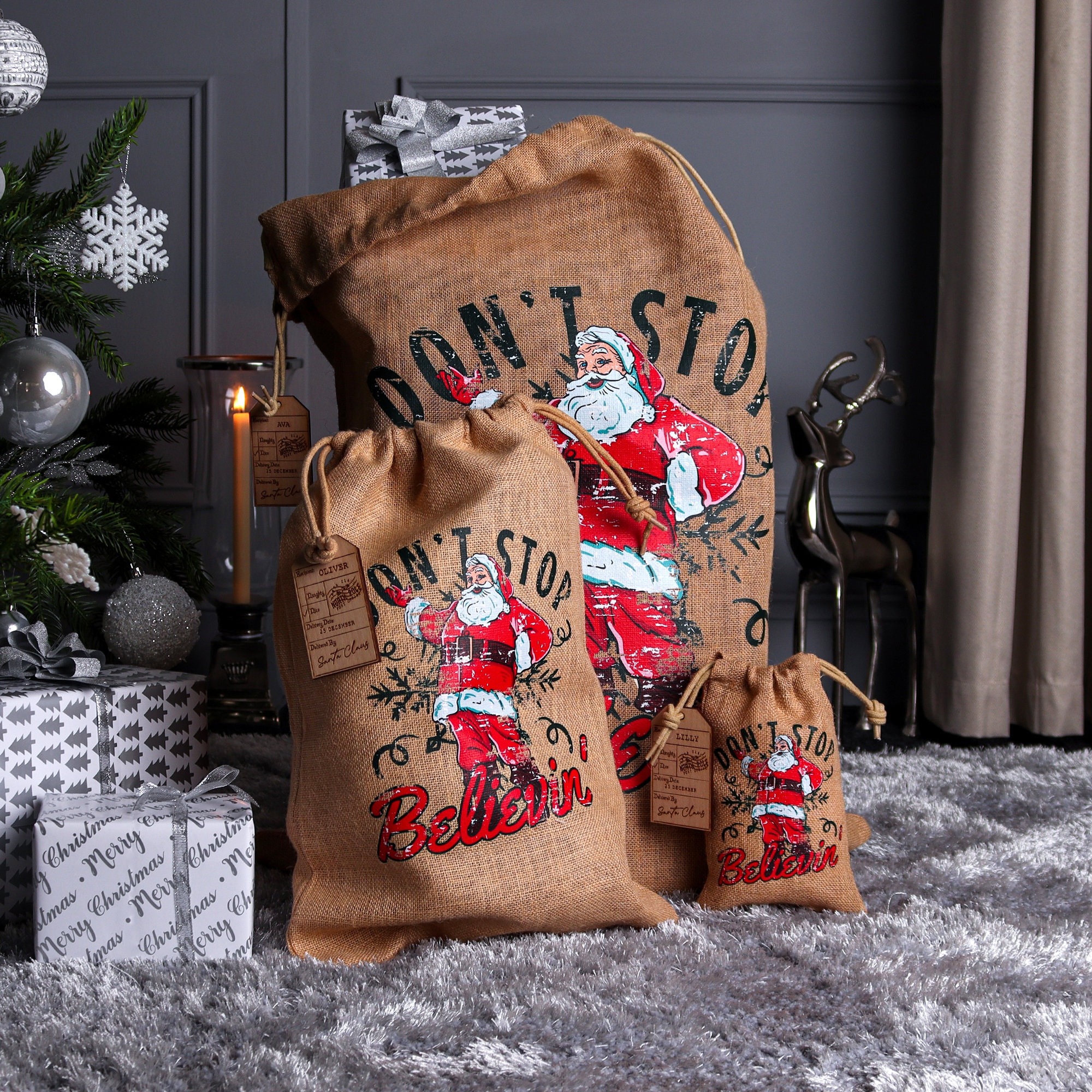 Burlap santa sack Etsy