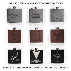 Personalised 6oz Wood/Steel Hip Flask Wedding Best Man Usher WOW !! Unique Gift - Foto 6